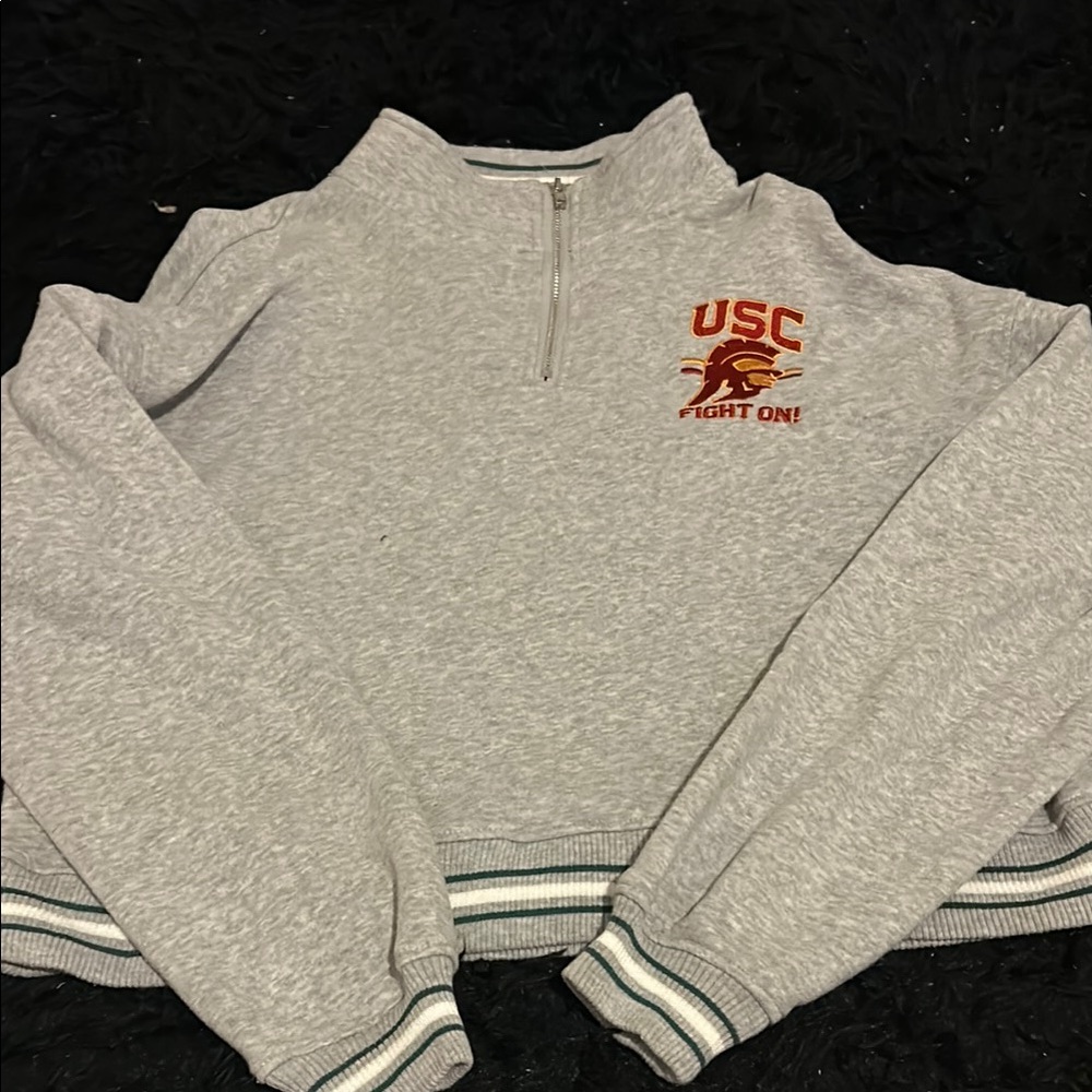 Gray USC Quarter-Zip Sweatshirt